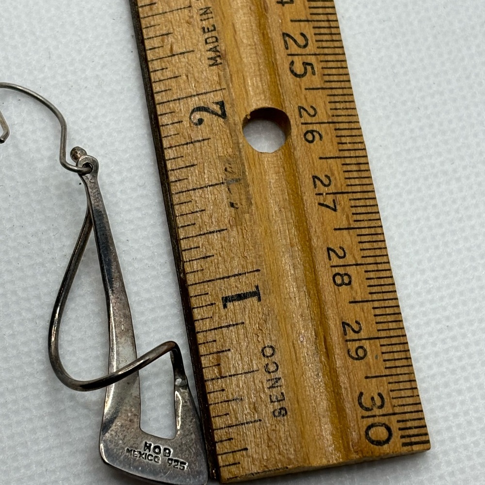 HOB 925 Modernist Dangle Earrings.  Around 2” long not counting hooks. - Picture 11 of 15
